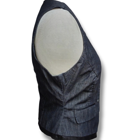 Denim Fitted Women's Vest Size Medium - Picture 2 of 4